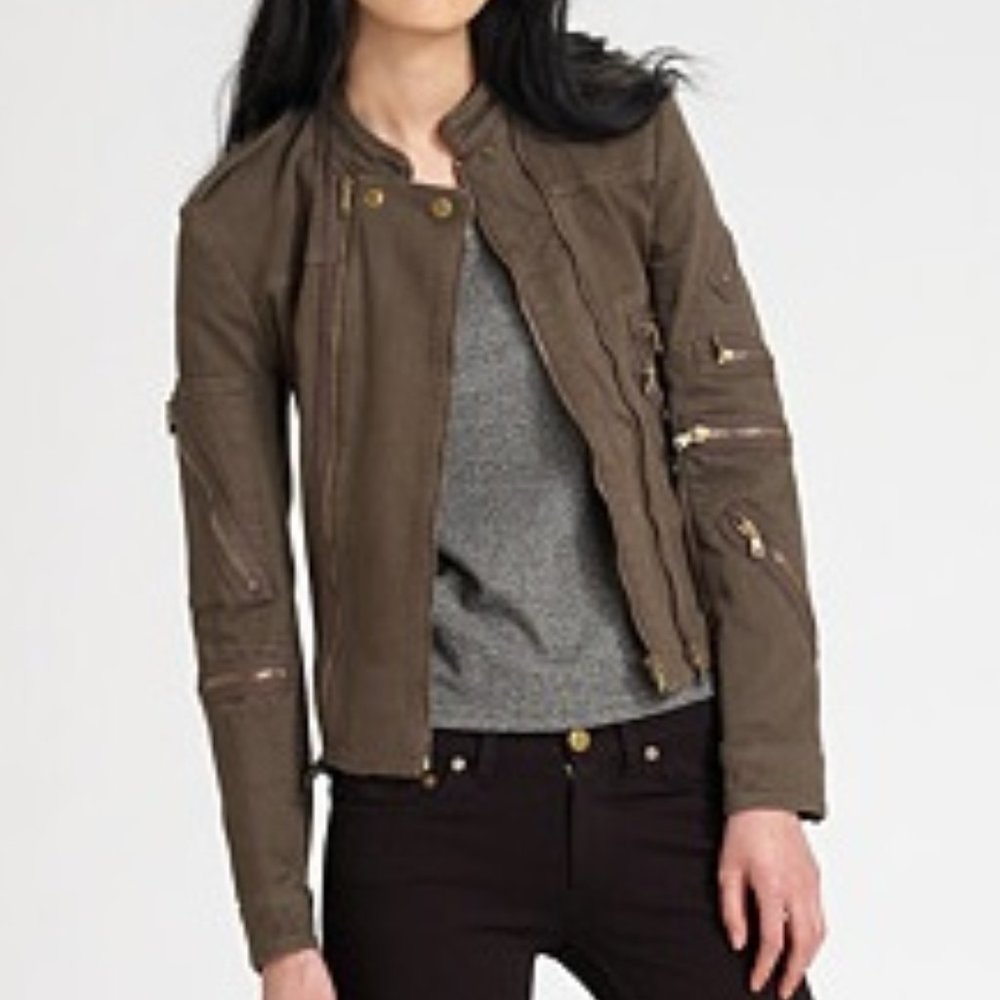 Marc by Marc Jacobs Fatigue Twill Moto Jacket M